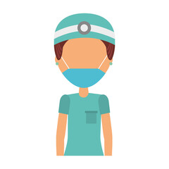 Poster - surgeon female doctor wearing medical mask character