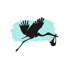 Sticker - egret animal logo design