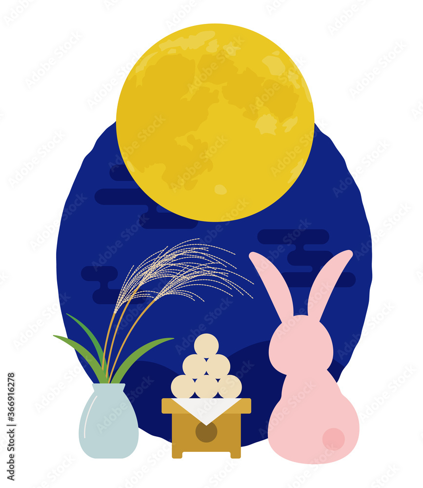 凡庸うさぎ お月見 楽天市場】季節の掛軸 お月見うさぎ Hanging scroll of season