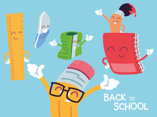 Poster - back to school banner, colorful back to school template