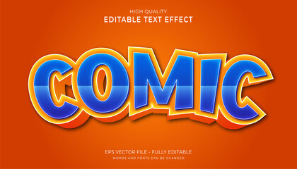 Wall Mural - comic text effect, editable 3d cartoon text style effect.