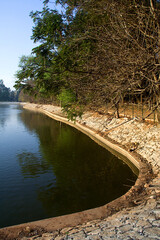 Wall Mural - Rubbled Stone Bank at Lalbagh Lake