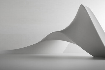 Abstract architecture space, Concrete sculpture. 3d render.	
