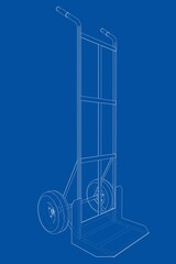 Wall Mural - Outline delivery trolley or hand truck