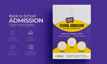 Kids Back To School Education Admission Flyer Poster Layout Template