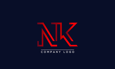 Wall Mural - Creative letters NK or KN Logo Design Vector Template. Initial Letters NK Logo Design	