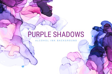 Wall Mural - Purple and pink shades ink background, wet liquid