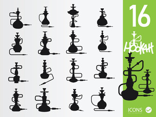 Wall Mural - Hookah Shisha Smoking Pipe icons