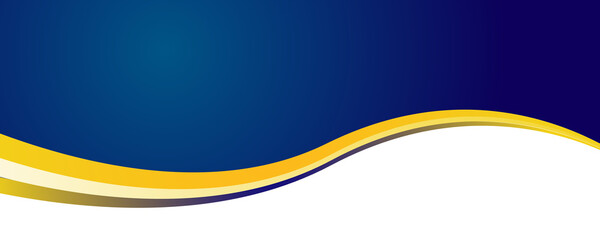 Abstract bright blue and yellow white curve wave business banner background