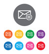 Email option icon flat design round button set illustration