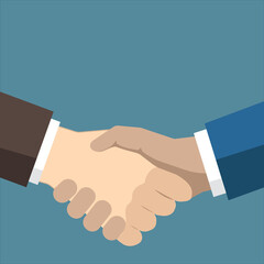 handshake between two businessmen, vector illustration 