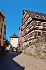 Wall Mural - Horb am Neckar, Hoher Giebel und Luziferturm