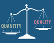 scales of quantity and quality, vector illustration 