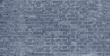 Gray Brick Wall. Loft Interior Design. Gray Paint Of The Facade.