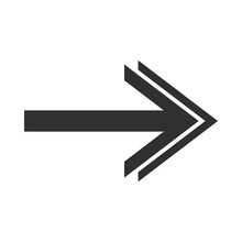 Arrow Direction Related Icon, Right Pointed Orientation Double Head Silhouette Style