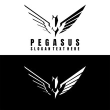Pegasus Logo Design Icon Vector