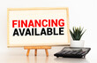 Text financing available on the short note texture background