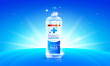 Antibacterial gel, hand sanitizer antiseptic liquid soap banner vector virus