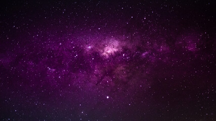 Wall Mural - astrophotography of visible milky way galaxy. space, stars, nebula and stardust at a starry night sk