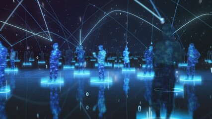 Happy People using Smartphone Devices in World Wide Connected Social Network. Diverse People do E-Business, Communicate, Send Messages. Visualization of Internet Virtual Reality Interconnected Persons