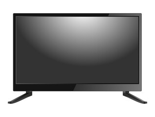 Wall Mural - Black LED television screen blank on background. Vector