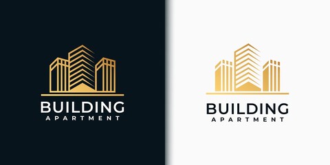 Golden set building logo design inspiration