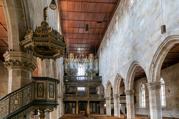 Sticker - interior view of the nave and pulpit in St. Dionys Church in Esslingen