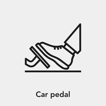 Car Pedal Icon Vector. Linear Style Sign For Mobile Concept And Web Design. Car Pedal Symbol Illustration. Pixel Vector Graphics - Vector.	