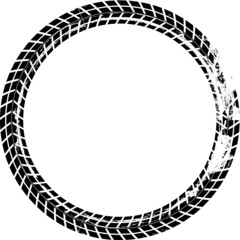 Aufkleber - Vector Print Textured Tire Track . border frame . Design Element .Bike thread silhouette