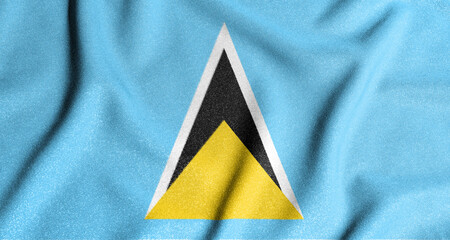 Wall Mural - National flag of the Saint Lucia. The main symbol of an independent country. Flag of Saint Lucia.