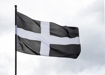 the flag of cornwall also know as saint piran's flag united kingdom