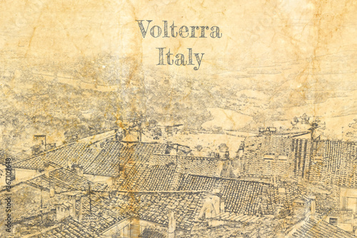 Valley in Volterra, Italy, ...