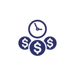 Poster - time and money icon on white