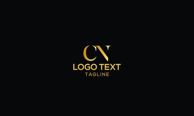 Unique modern creative elegant luxurious artistic gold and black colour CN initial based letter icon logo