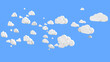 3D geometric background illustration of cartoony clouds