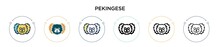 Pekingese Icon In Filled, Thin Line, Outline And Stroke Style. Vector Illustration Of Two Colored And Black Pekingese Vector Icons Designs Can Be Used For Mobile, Ui, Web