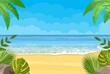 © Rogatnev - Tropical beach. Summer landscape. Sandy beach under the bright sun. Vector illustration in flat style