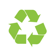 Recycle Vector Icon. Arrows Recycle Eco Green Symbol. Rounded Angles. Recycled Sign Illustration Isolated On White Background.
