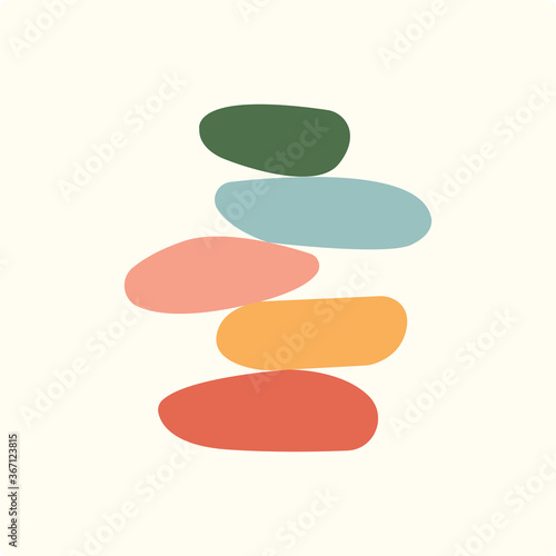 Vector Illustration of balance made of colored stones Canvas Print