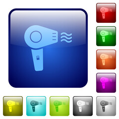 Poster - Hairdryer with propeller color square buttons