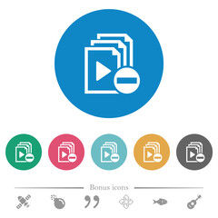 Poster - Remove item from playlist flat round icons