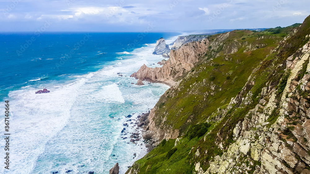 Cape Roca Where Cabo da Roca (Cape Roca), Portugal, the westernmost point of mainland ...