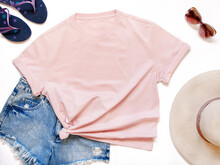Pink T-Shirt Mockup – Free Mockup Download