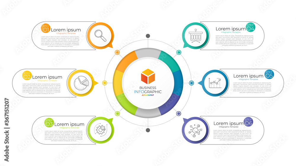 Infographic circle element template can be used for workflow layout ...