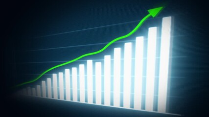 Wall Mural - business growth and success arrow infographics/ 4k animation of a business infographics with rising 