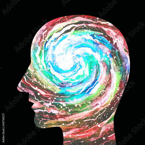 Dipinto acquerello una persona intelligente Tableau sur Toile