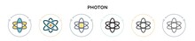 Photon Icon In Filled, Thin Line, Outline And Stroke Style. Vector Illustration Of Two Colored And Black Photon Vector Icons Designs Can Be Used For Mobile, Ui, Web