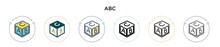 Abc Icon In Filled, Thin Line, Outline And Stroke Style. Vector Illustration Of Two Colored And Black Abc Vector Icons Designs Can Be Used For Mobile, Ui, Web