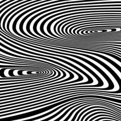 Canvas Print - Optical illusion, black and white design, vector