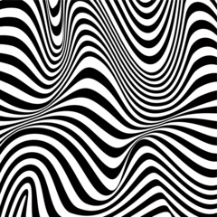 Canvas Print - Optical illusion, black and white design, vector